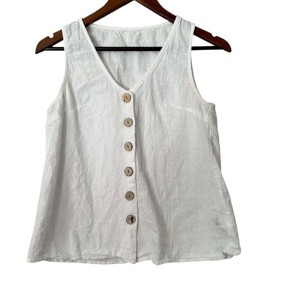 White Button Front Breezy Tank Top